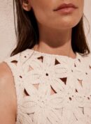 Cream Crochet Sleeveless Mini Dress