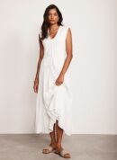 Cream Cotton Blend Waistcoat Knit Dress