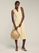 Yellow Linen Midi Dress
