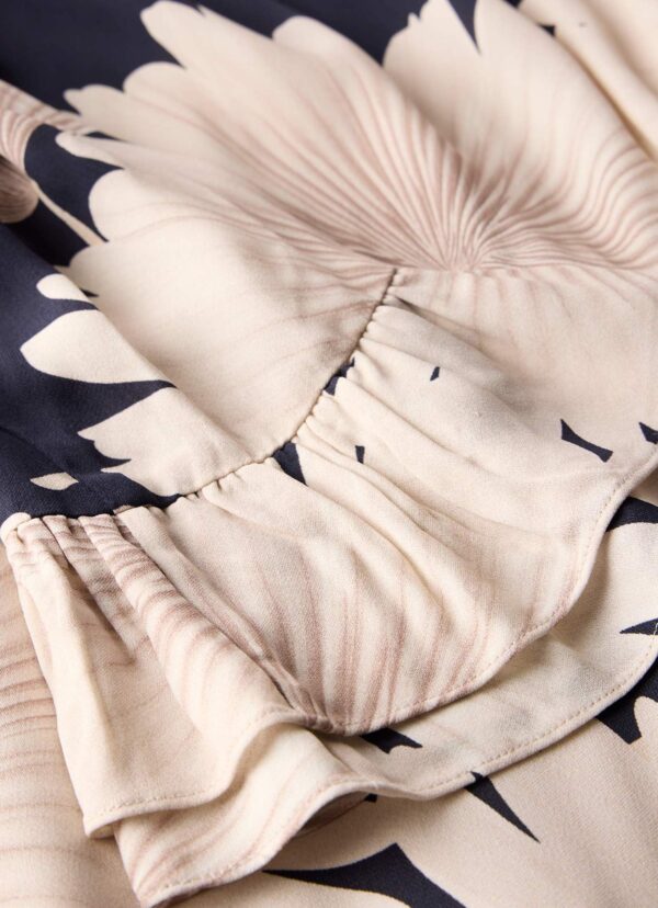 Navy Floral Print Midi Dress - Image 9