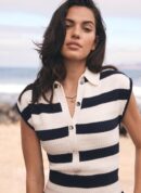 Navy Stripe Knit Mini Dress