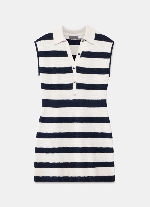 Navy Stripe Knit Mini Dress - Image 7