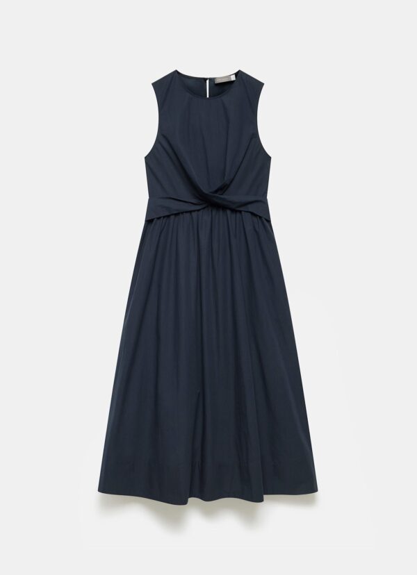 Navy Twist Midi Dress - Image 7