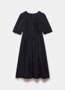 Black Puff Sleeve Midi Dress