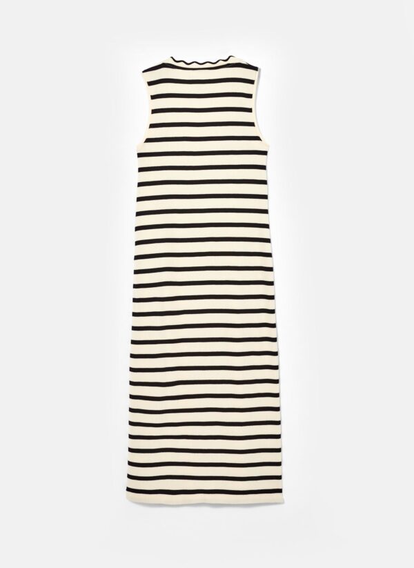 Neutral Jersey Striped Midi Dress - Image 8